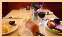 a nicely set dinner table